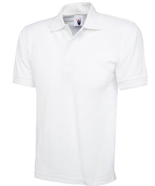 Heavyweight Cotton Poloshirt - White, XS