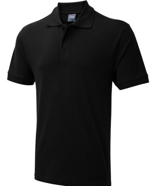 Mens Active Cotton Poloshirt - Black, XS