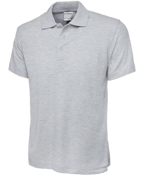 Mens Active Cotton Poloshirt - Heather Grey, XS