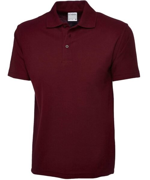 Mens Active Cotton Poloshirt - Maroon, XS