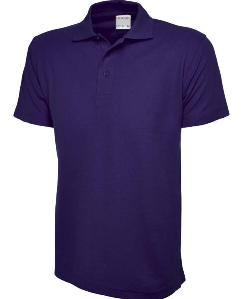Mens Active Cotton Poloshirt - Purple, XS