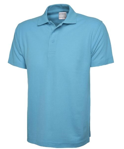 Mens Active Cotton Poloshirt - Sky, XS