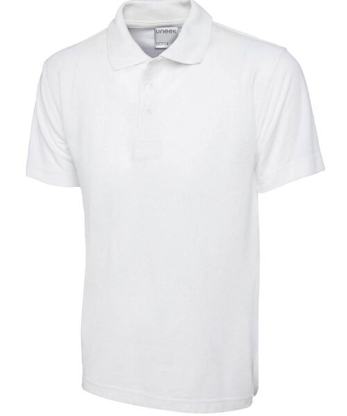 Mens Active Cotton Poloshirt - White, XS
