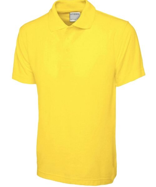 Mens Active Cotton Poloshirt - Yellow, XS