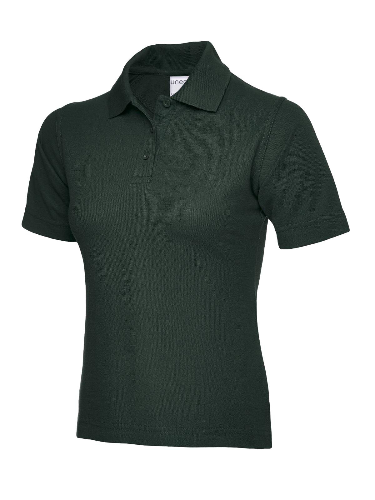 Ladies Active Cotton Poloshirt - Bottle Green, XS