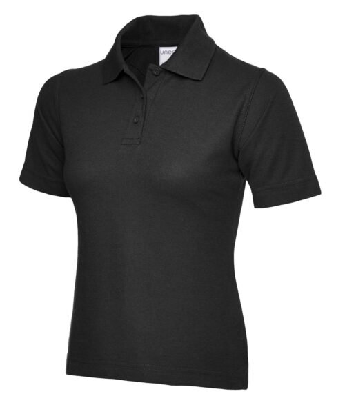 Ladies Active Cotton Poloshirt - Black, XS