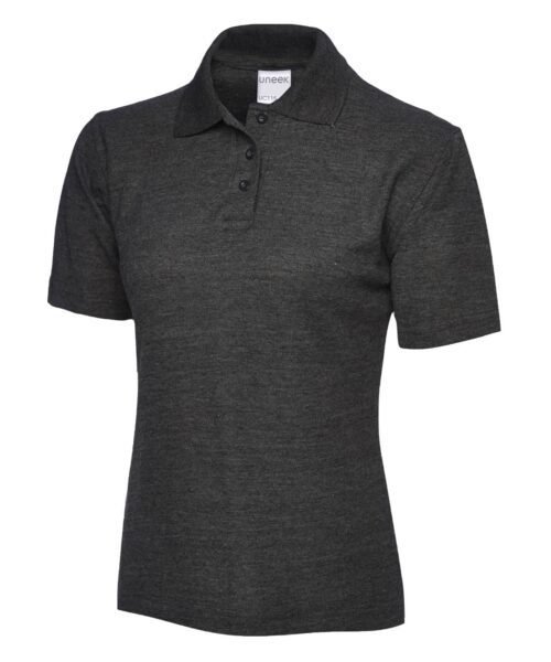 Ladies Active Cotton Poloshirt - Charcoal, XS