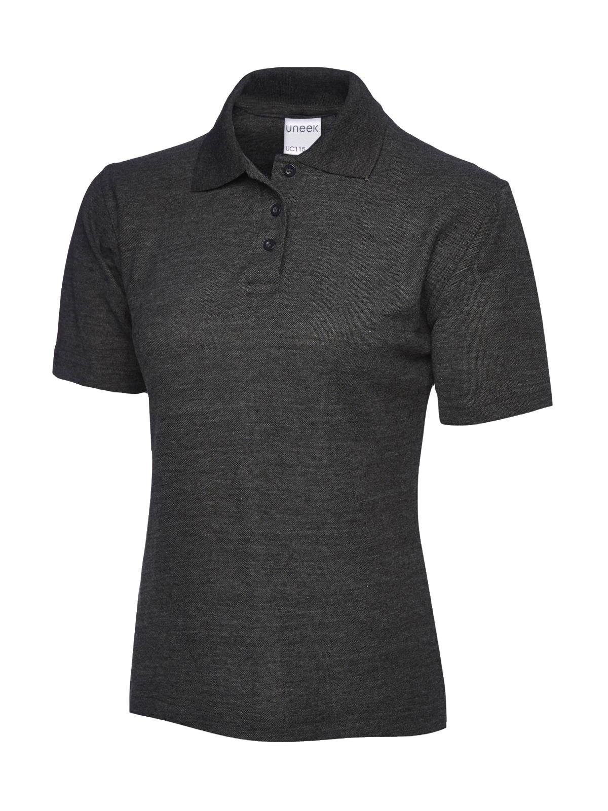 Ladies Active Cotton Poloshirt - Charcoal, XS
