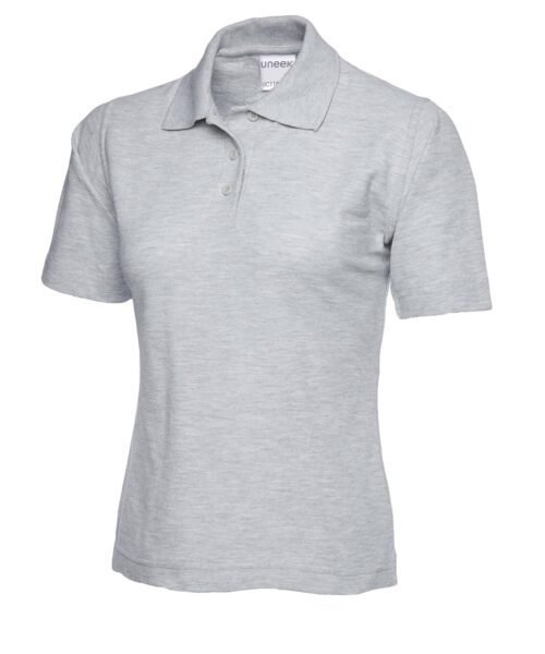 Ladies Active Cotton Poloshirt - Heather Grey, XS