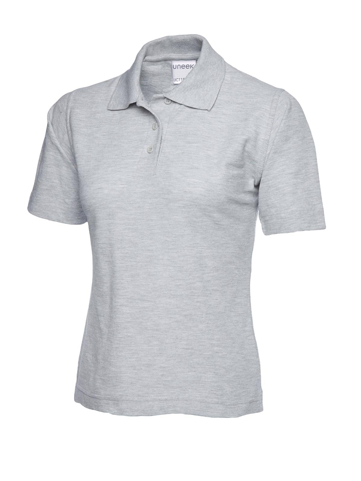 Ladies Active Cotton Poloshirt - Heather Grey, XS