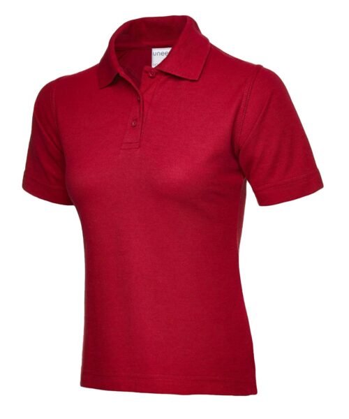 Ladies Active Cotton Poloshirt - Red, XS