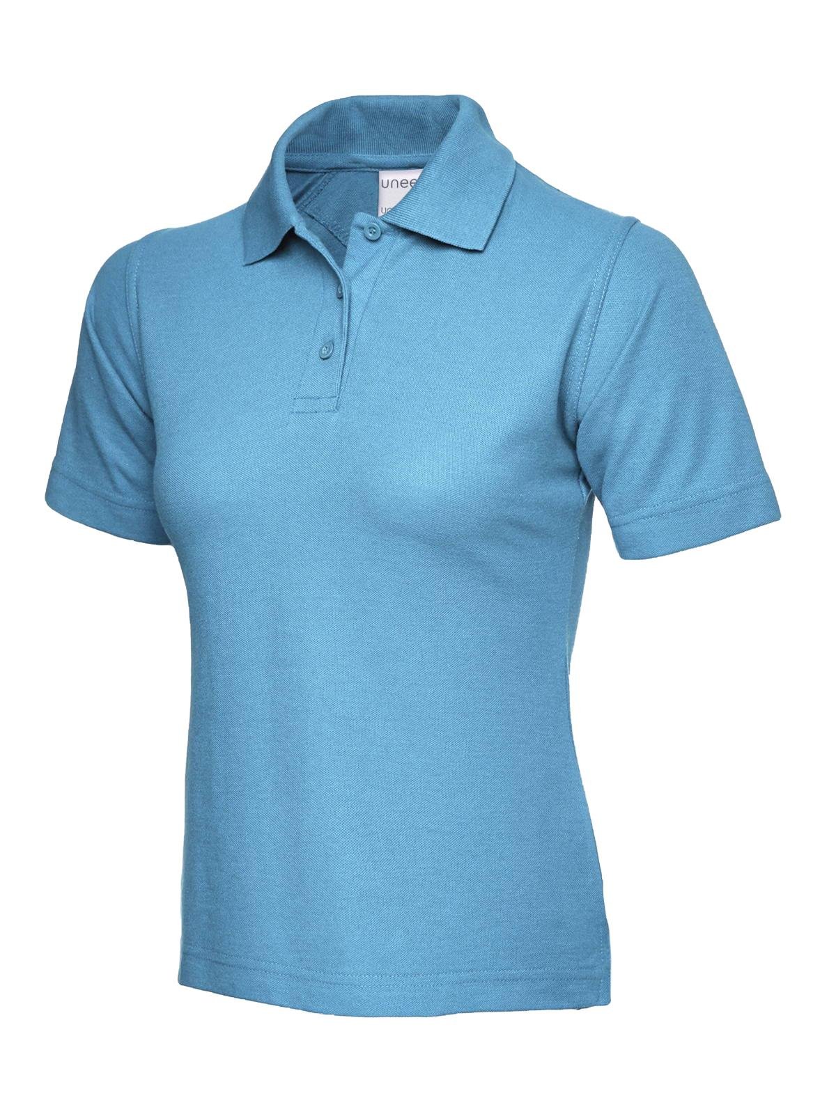 Ladies Active Cotton Poloshirt - Sky, XS