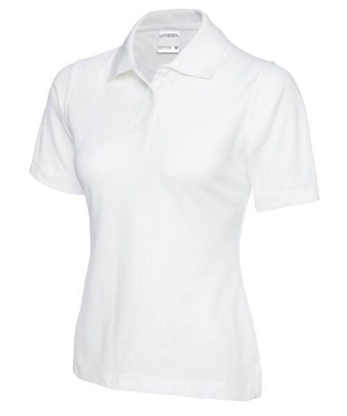 Ladies Active Cotton Poloshirt - White, XS