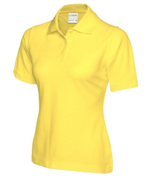 Ladies Active Cotton Poloshirt - Yellow, XS