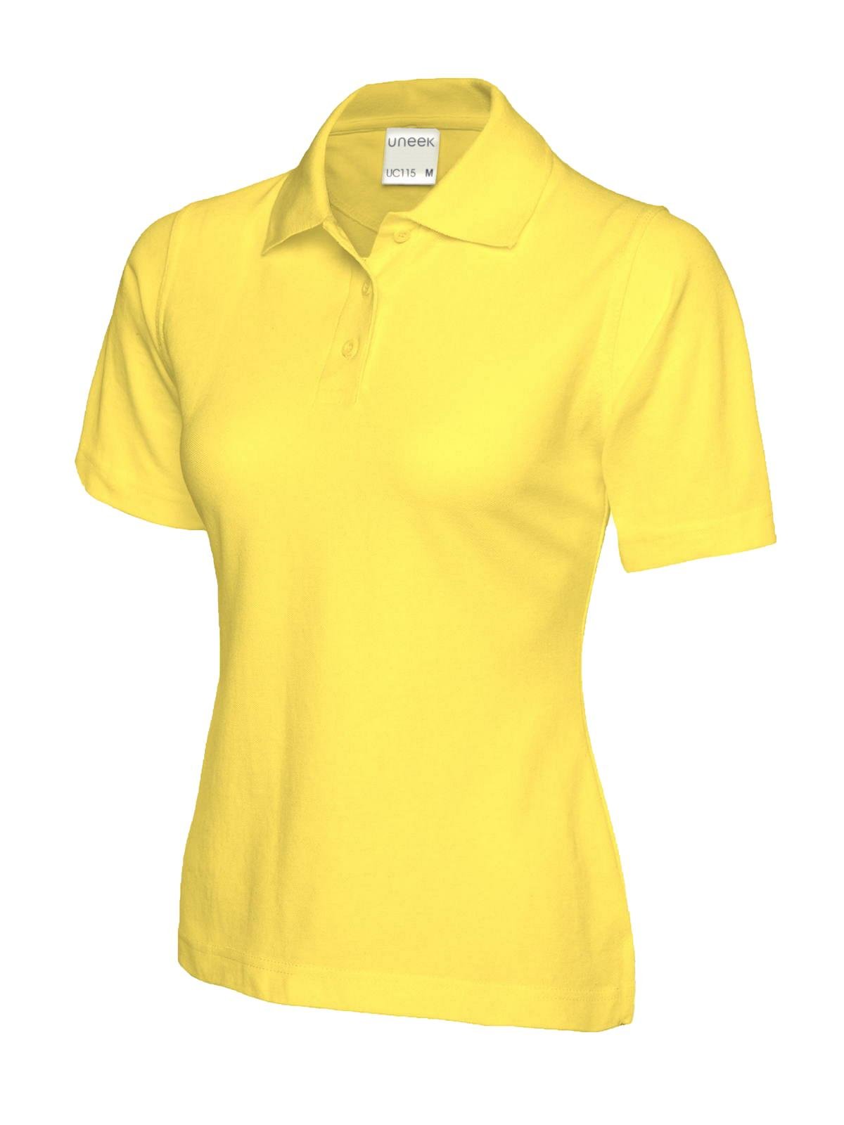 Ladies Active Cotton Poloshirt - Yellow, XS