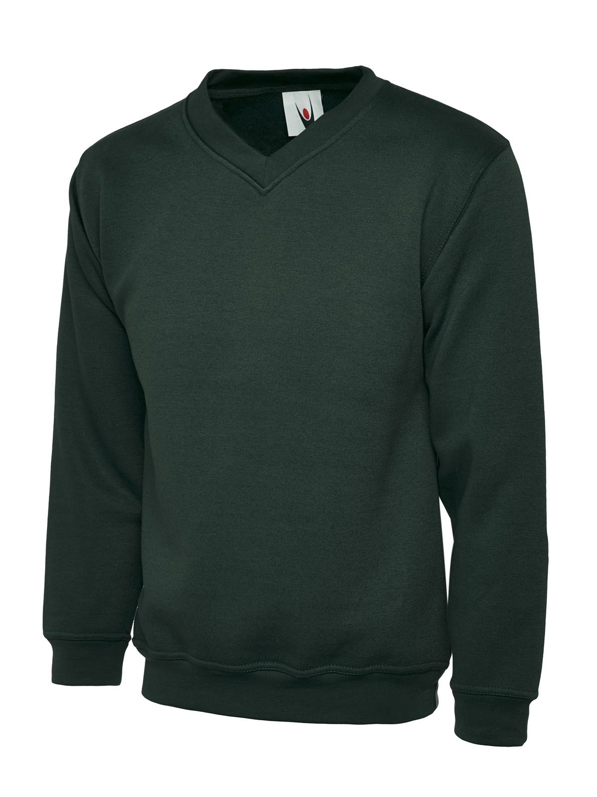 Classic V-Neck Sweatshirt - Bottle Green, XS