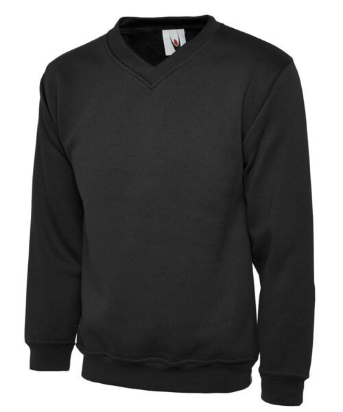 Classic V-Neck Sweatshirt - Black, XS