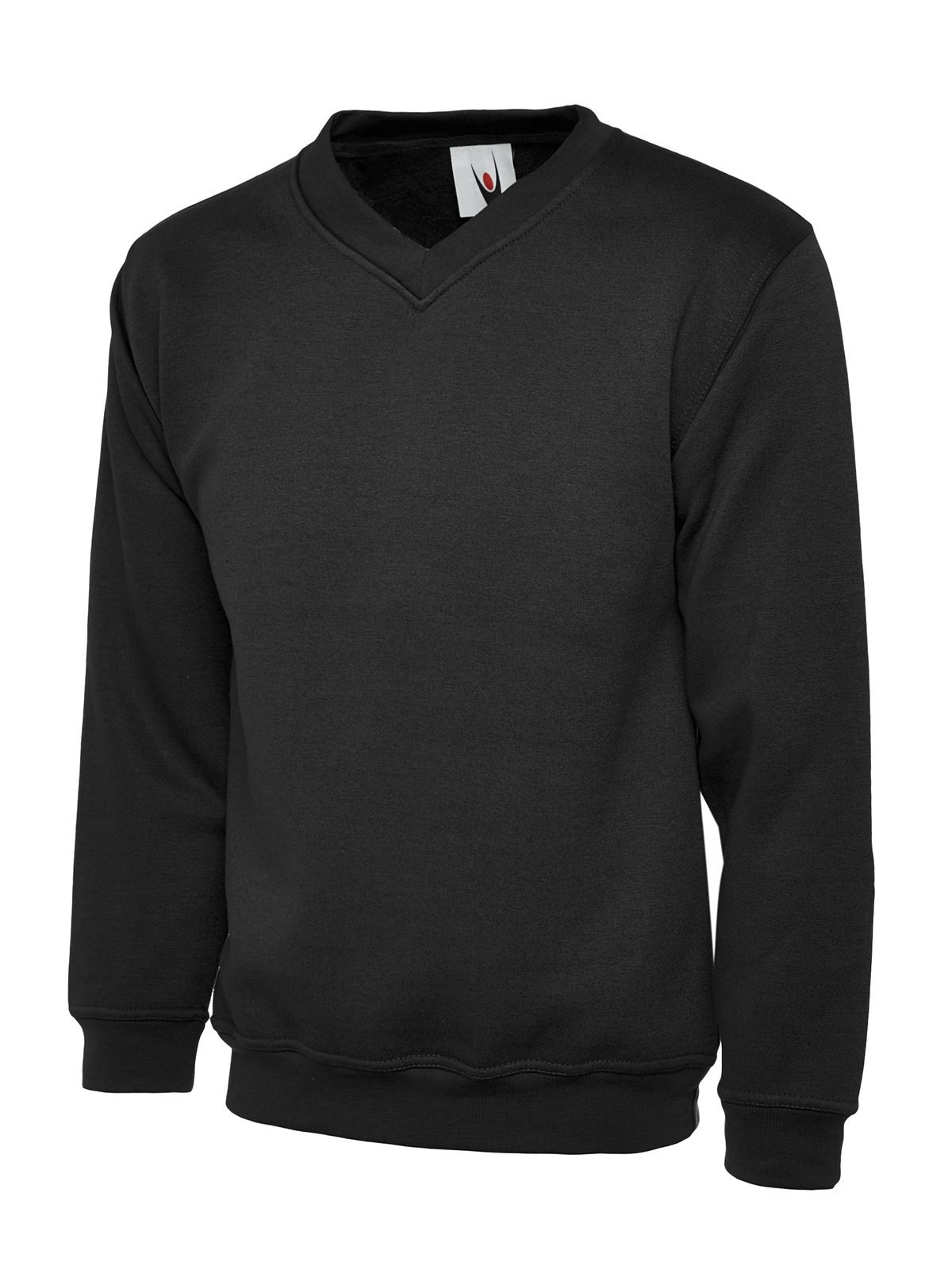 Classic V-Neck Sweatshirt - Black, XS
