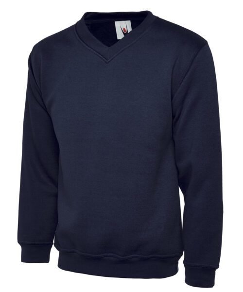 Classic V-Neck Sweatshirt - Navy, XS