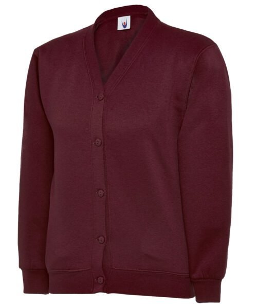 Childrens Classic Cardigan - Maroon, 2 YRS
