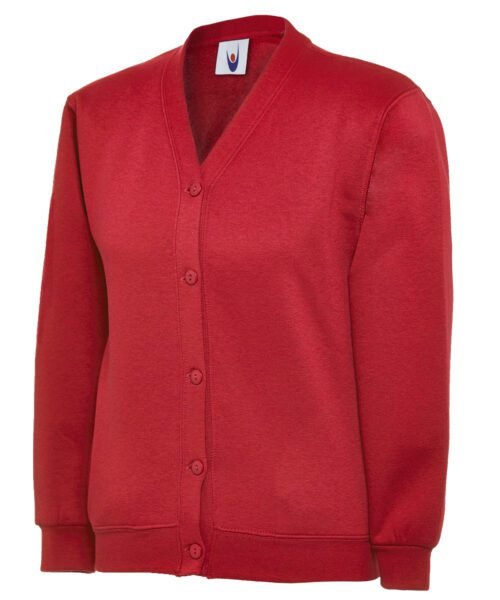 Childrens Classic Cardigan - Red, 2 YRS