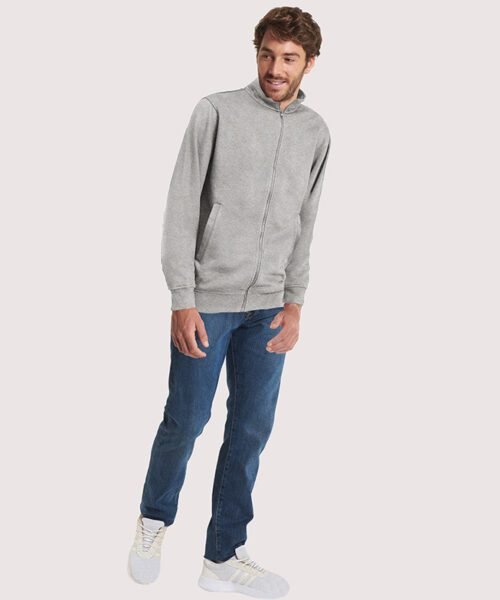 Deluxe Unisex Sweat Jacket - Heather Grey, XS