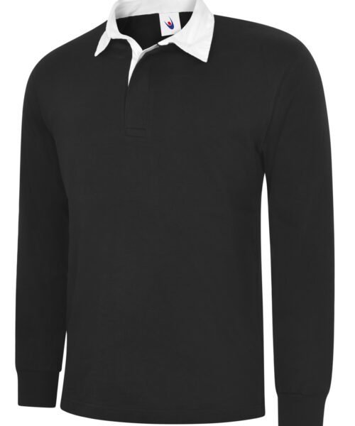 Classic Rugby Shirt - Black, XS