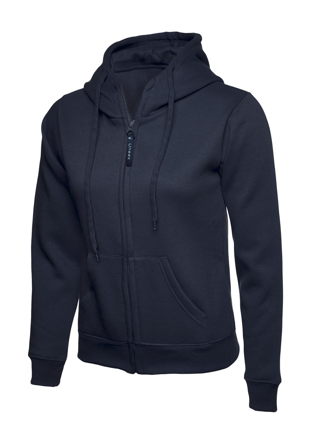 Ladies Classic Full Zip Hooded Sweatshirt - Navy, XS
