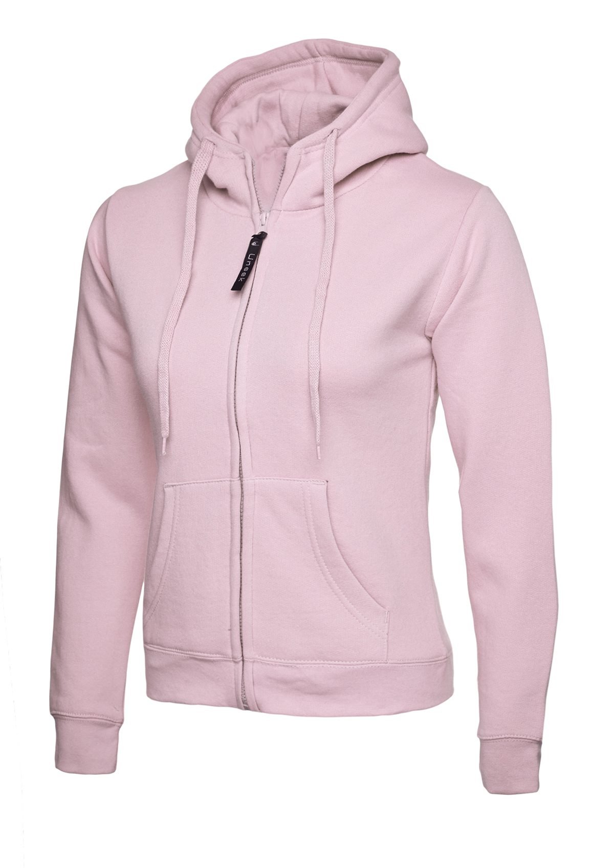 Ladies Classic Full Zip Hooded Sweatshirt - Pink, XS