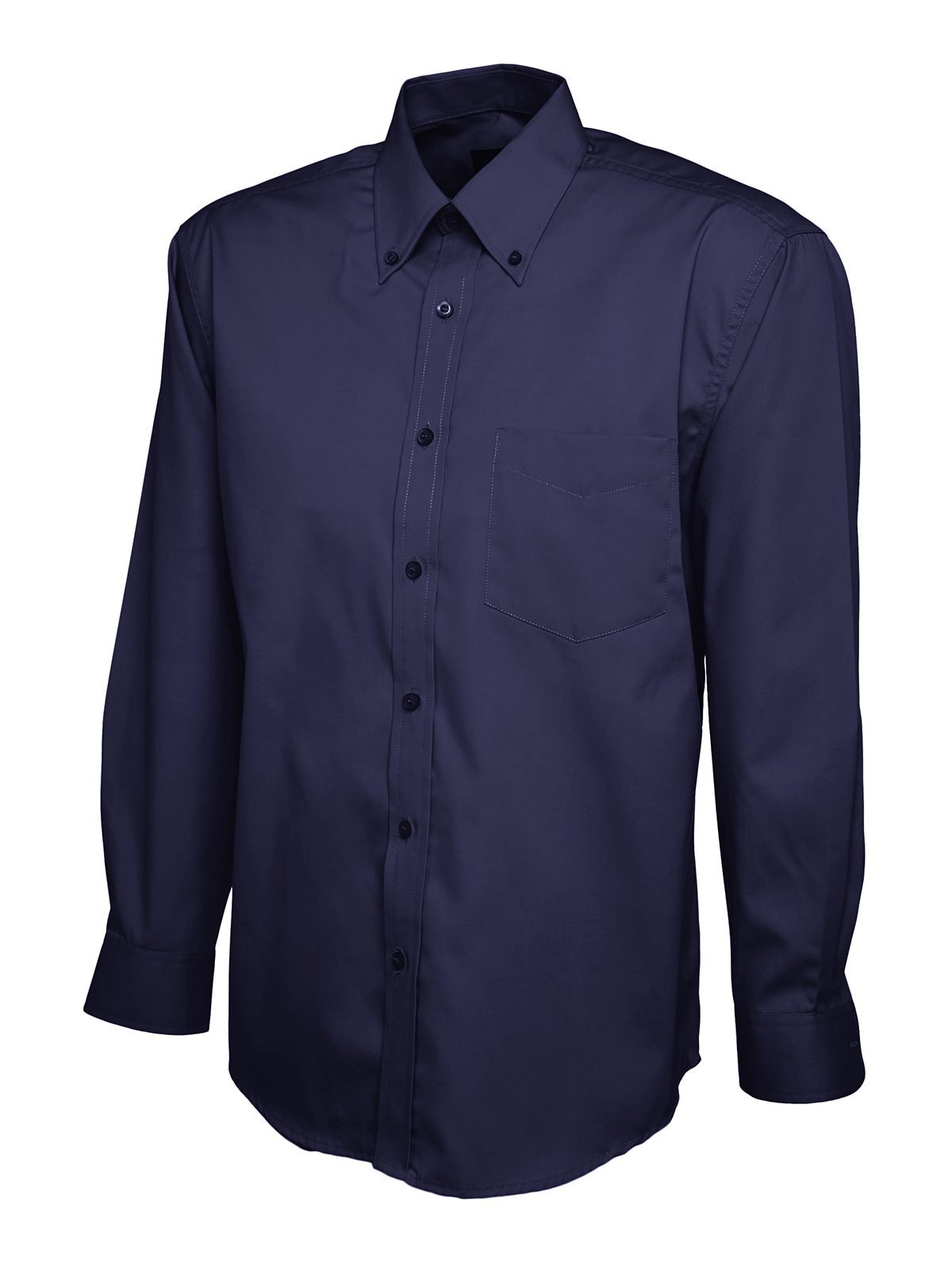 Mens Pinpoint Oxford Full Sleeve Shirt - Navy, 14.5