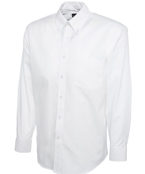 Mens Pinpoint Oxford Full Sleeve Shirt - White, 14.5