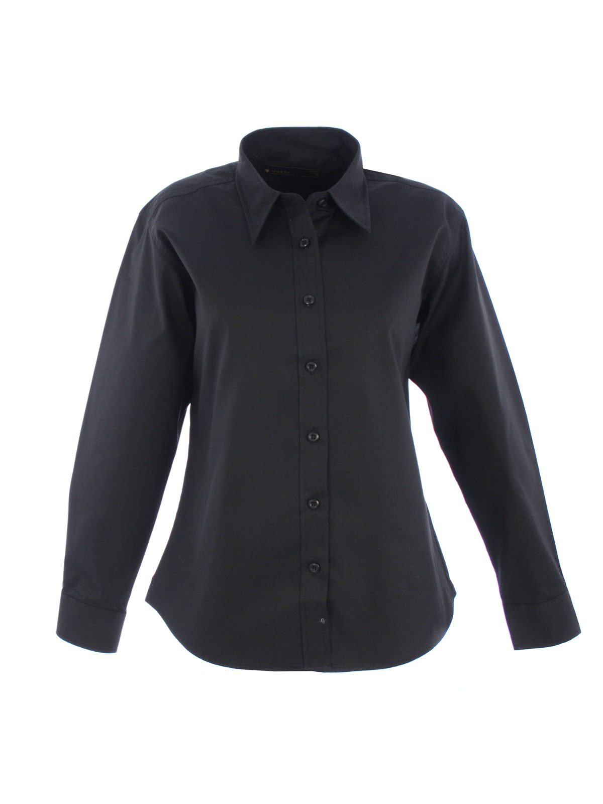 Ladies Pinpoint Oxford Full Sleeve Shirt - Black, XS