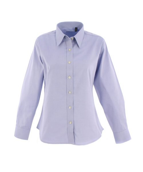 Ladies Pinpoint Oxford Full Sleeve Shirt - Light Blue, XS