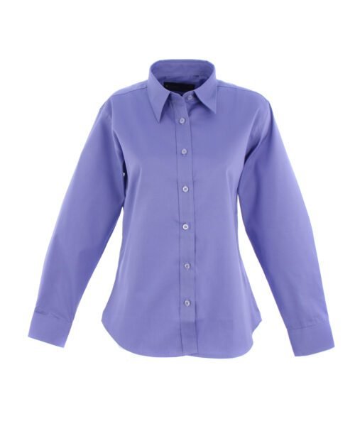 Ladies Pinpoint Oxford Full Sleeve Shirt - Mid Blue, XS