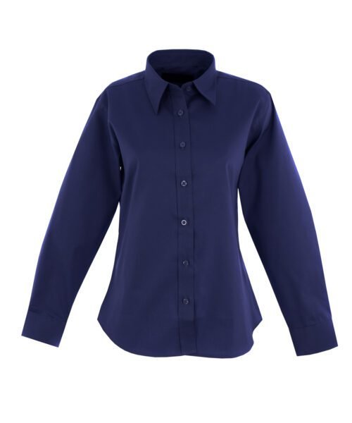 Ladies Pinpoint Oxford Full Sleeve Shirt - Navy, XS