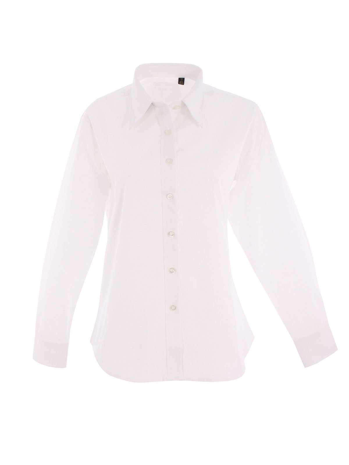 Ladies Pinpoint Oxford Full Sleeve Shirt - White, XS
