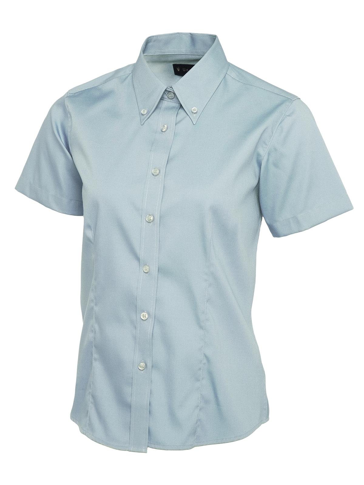 Ladies Pinpoint Oxford Half Sleeve Shirt - Light Blue, XS