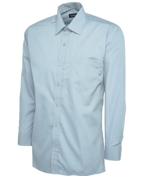 Mens Poplin Full Sleeve Shirt - Light Blue, 14.5