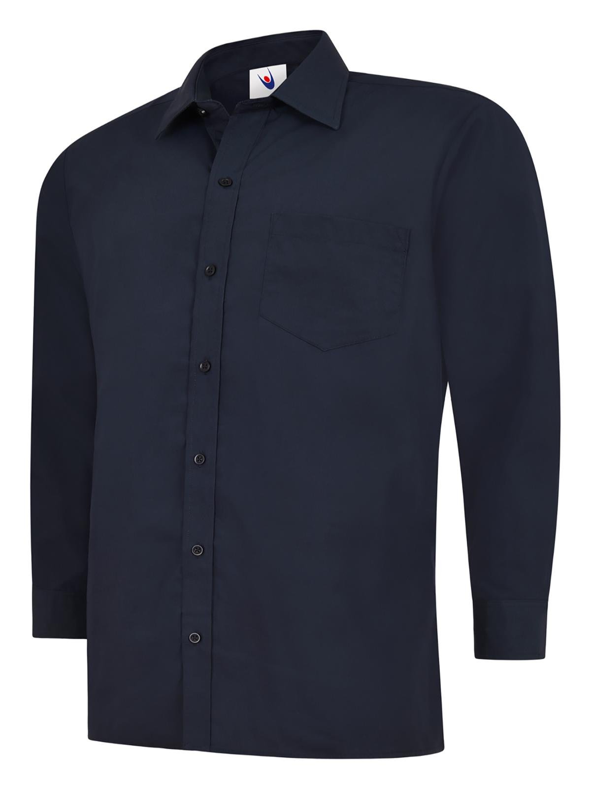 Mens Poplin Full Sleeve Shirt - Navy, 14.5