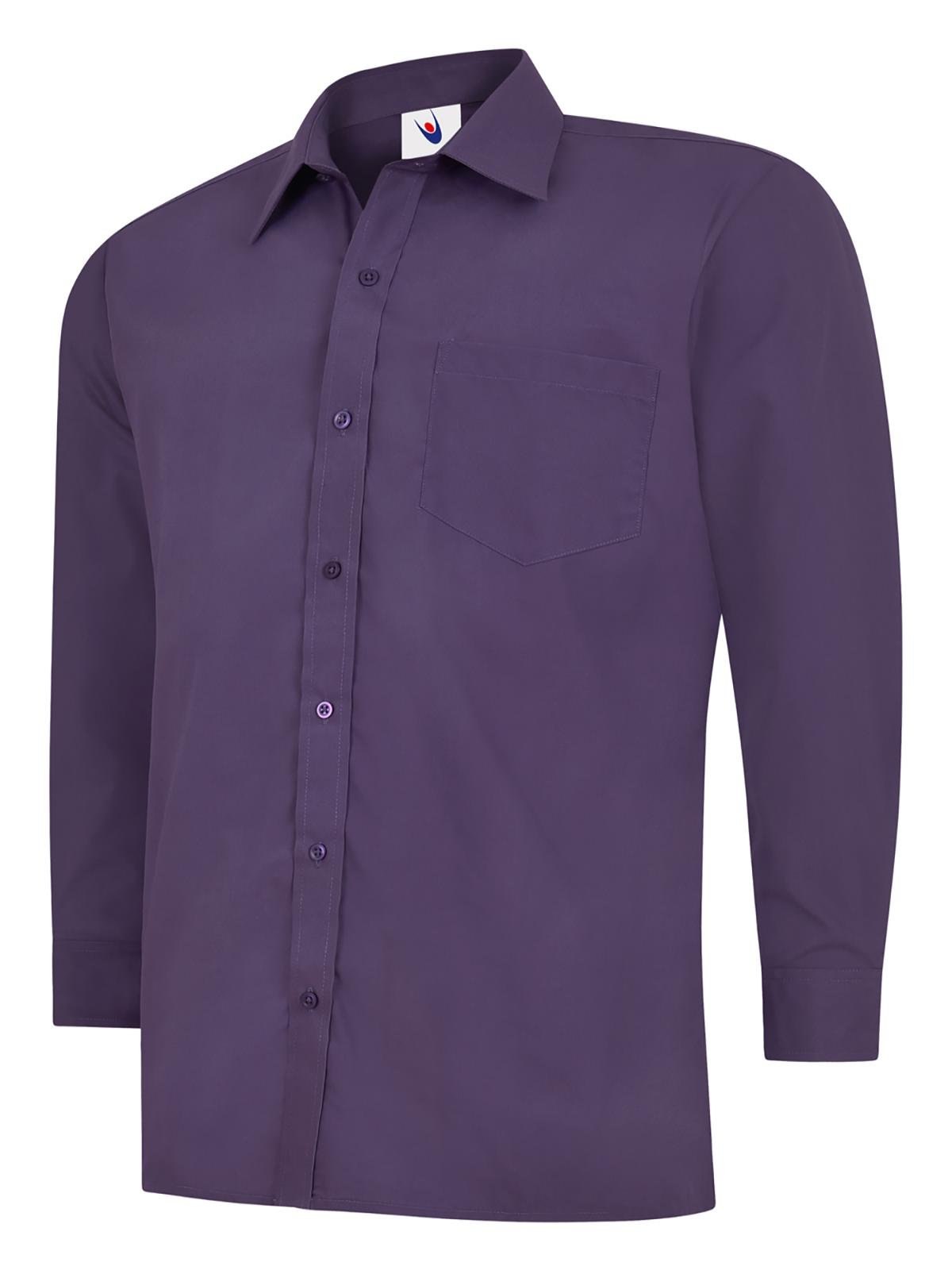Mens Poplin Full Sleeve Shirt - Purple, 14.5