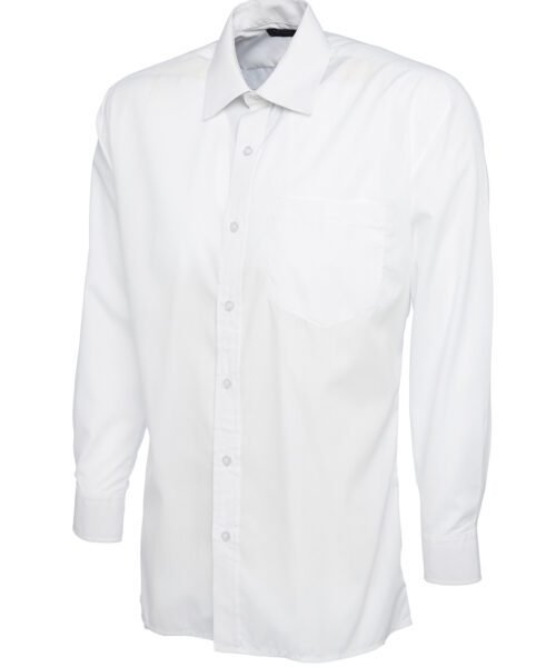 Mens Poplin Full Sleeve Shirt - White, 14.5