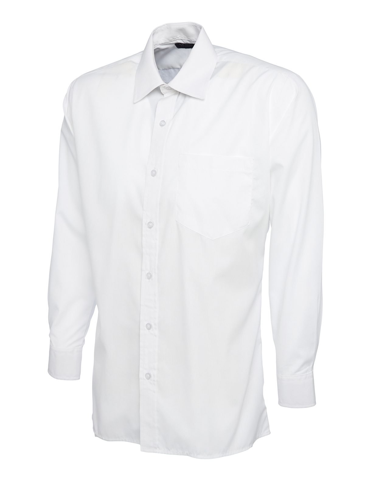 Mens Poplin Full Sleeve Shirt - White, 14.5