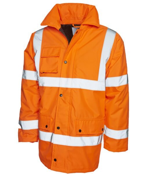 Hi Vis Road Safety Jacket - Orange, S