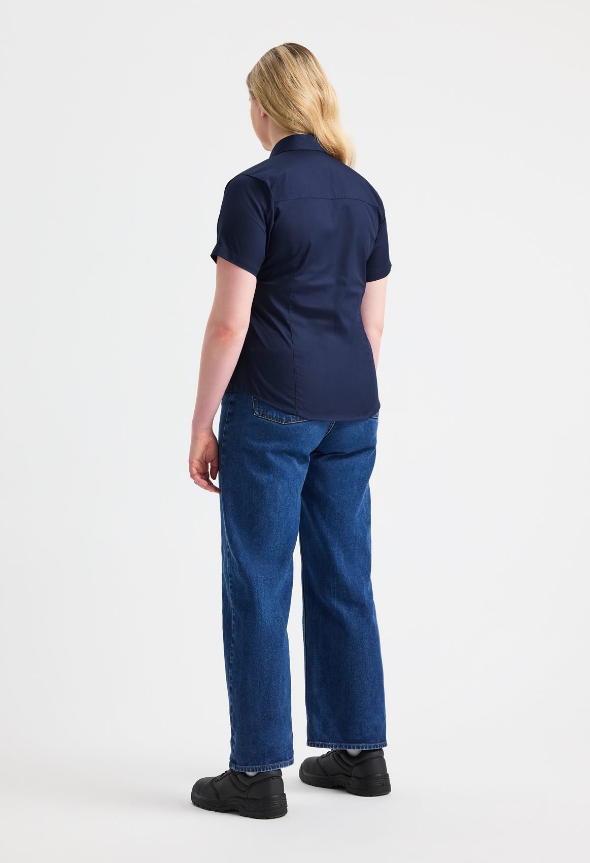 Ladies Pinpoint Oxford Half Sleeve Shirt