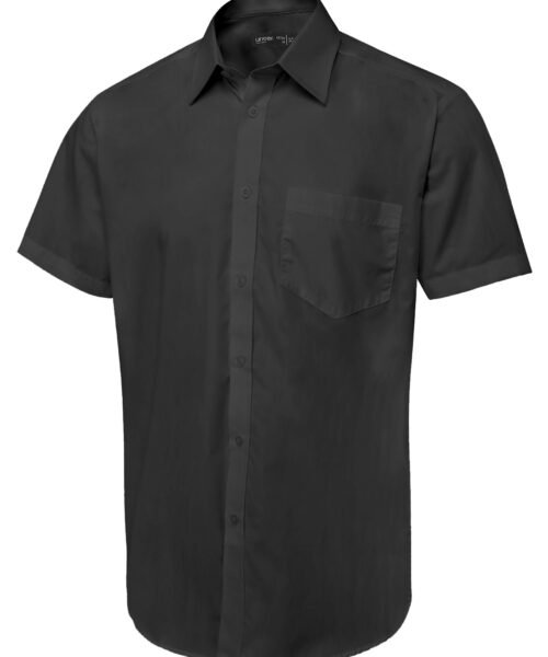 Men's Short Sleeve Poplin Shirt - Black, 19.5