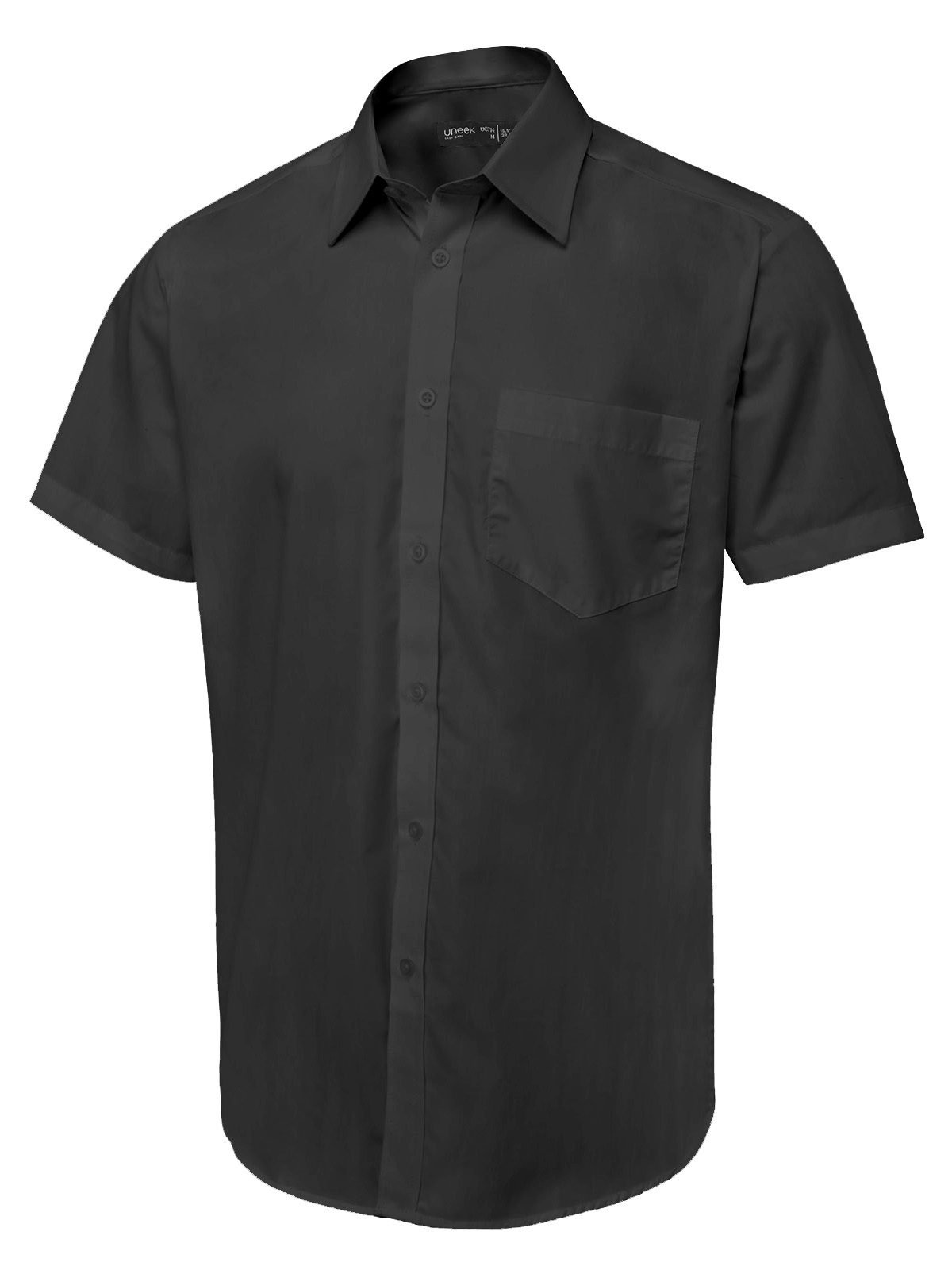 Men's Short Sleeve Poplin Shirt - Black, 19.5