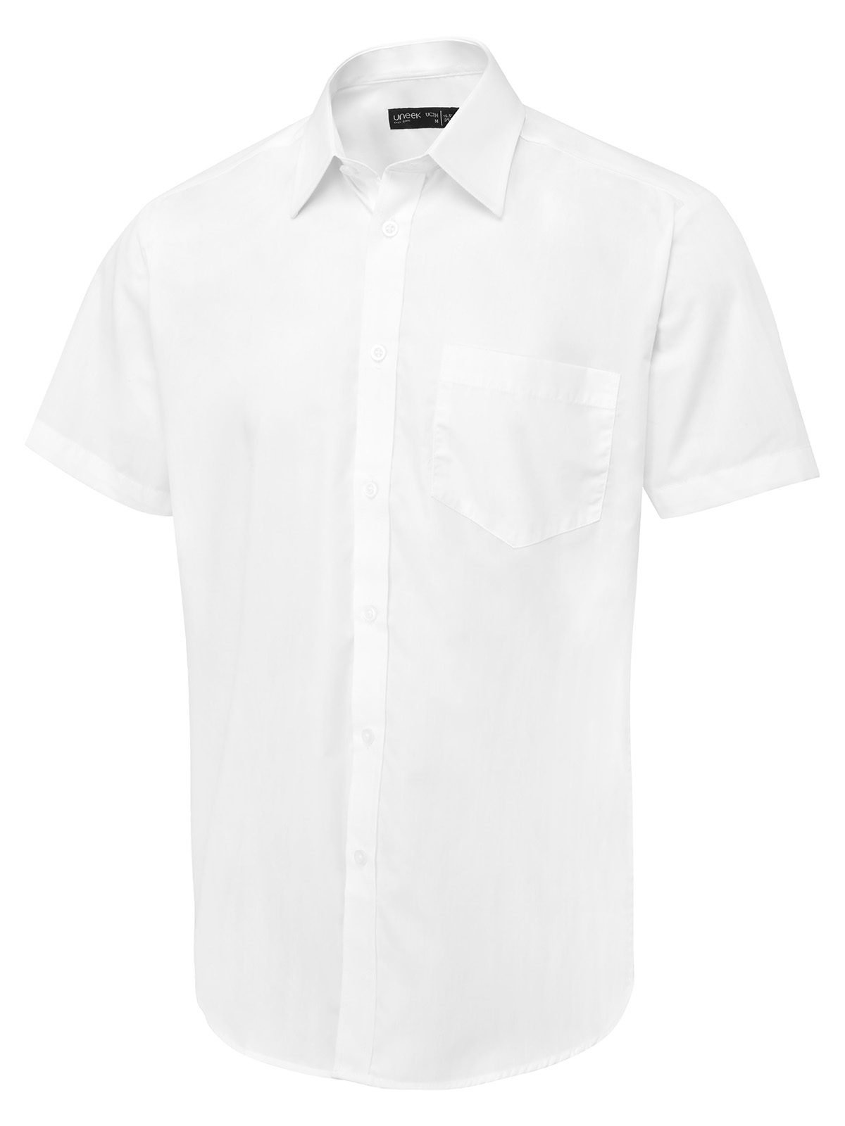 Men's Short Sleeve Poplin Shirt - White, 14.5