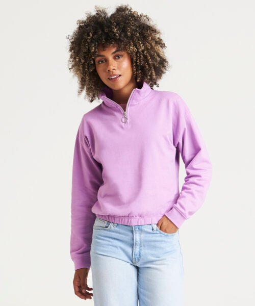 Women's cropped-zip sweat