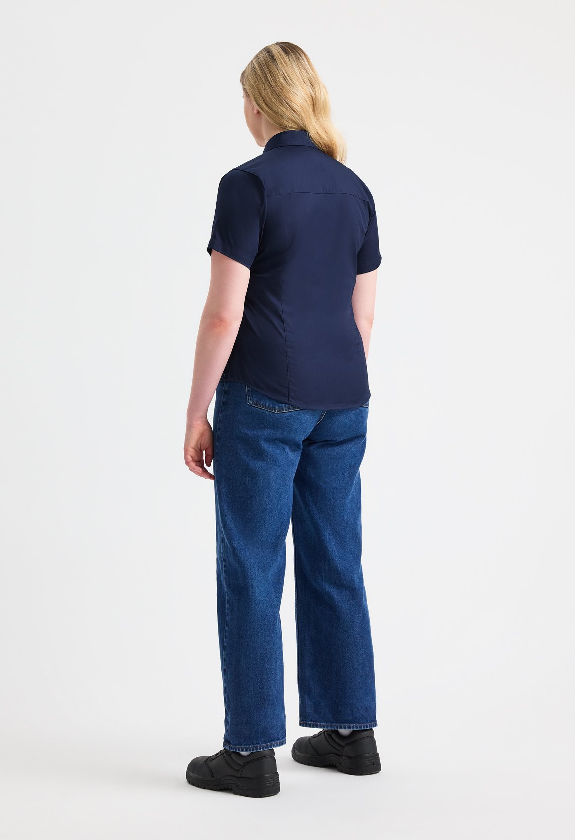 Ladies Pinpoint Oxford Half Sleeve Shirt - Image 6