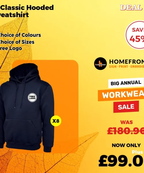 Deal 15:  8 Workwear Classic Hoodies - Free Embroidered Logo